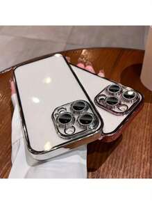 Black Glitter Rhinestone 1pc Electroplated Full Coverage Protective Phone Case Compatible With IPhone 17 Pro Max, 17 Air, 16 Pro Max, 15 Pro Max, 14 Pro Max, 13 Pro, 12, 11 Birthday Anniversary Gift Case Party - Black - View 3