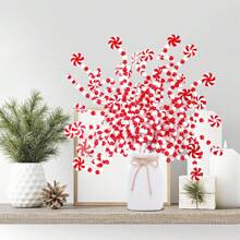 卷曲拐杖糖形圣诞树精选-红色和白色家居装饰品，花瓶，花环，工艺品和圣诞树装饰，圣诞节（多种规格） - 紅白色 - 查看 4