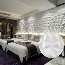 1PC White Color 30x30CM Pvc 3D Wall Panel - White - View 4