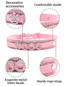 1 Vòng cổ thú cưng được cá nhân hóa có đính kim cương giả, có thể tùy chỉnh với tên thú cưng bằng kim cương trắng và nền đen, có nhiều màu sắc và kiểu dáng khác nhau, thích hợp cho chó nhỏ/vừa/lớn - màu đen - Xem 5