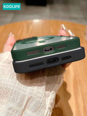 1 pieza Funda protectora de teléfono Koolife compatible con iPhone 17 ProMax/17/17 Pro/17 Air/16/16 ProMax/16 Pro/16/15/15 Pro/15 ProMax/15 Plus/14/13/12/11, de color caramelo, con carga inalámbrica magnética, a prueba de caídas y delgada, de TPU