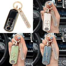 适用于 CX-3、CX-5、CX-7、CX-9、Speed、Miata、MX5 的汽车钥匙壳/钥匙扣保护套，双键遥控钥匙配件 - 帶鑰匙圈5 - 查看 4