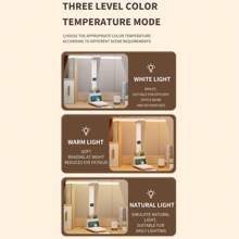 1 Pc LED Desk Lamp For Home Office, 3 Lighting Modes Dimmable Table Lamp, Rechargeable Reading Light With Pen Holder And Clock, Adjustable Foldable Desk Lamp For College Dorm Room, Desk Light Touch Control Reading Lamp Office Lamp Night Light For Work Study Craft - White - View 7