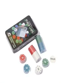 Juego De 100 fichas Boton Dealer Juego de Meza - Negro - Ver 1