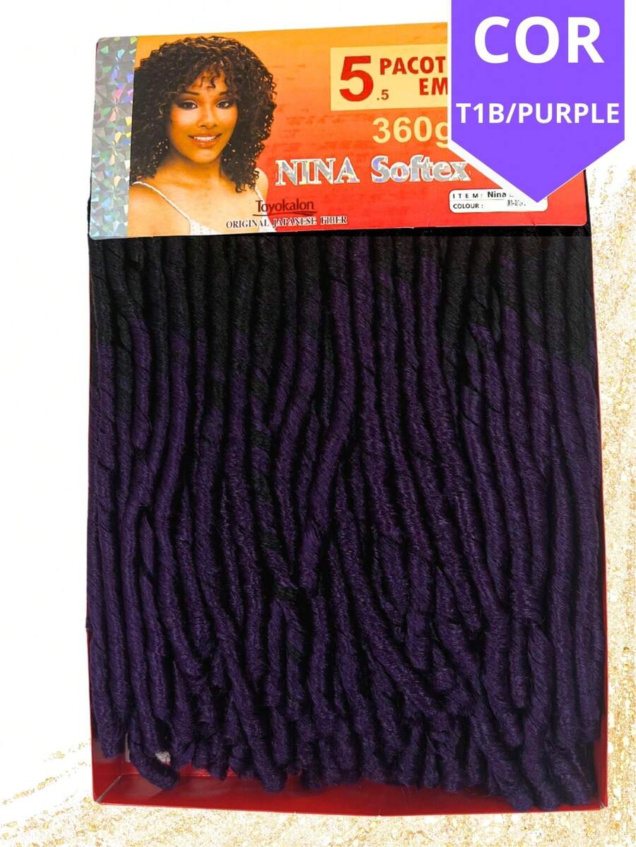 Nina Softex Original Dread Crochet Curly Hair Bundle 360 Grams 5 In 1 - Púrpura polvoriento - Ver 1