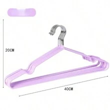 Set De 10 Ganchos Para Ropa, Metal Y Pvc - Morado - Ver 3