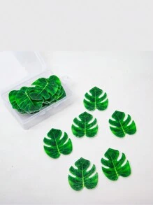 Milkmico 48 chiếc lá rùa nhiệt đới trang trí bánh cupcake, lá cọ trang trí bánh, giấy wafer trang trí bánh lá cho tiệc cưới sinh nhật chủ đề mùa hè Aloha Jungle Hawaii - màu xanh lá - Xem 6
