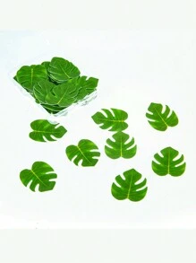 Milkmico 48 chiếc lá rùa nhiệt đới trang trí bánh cupcake, lá cọ trang trí bánh, giấy wafer trang trí bánh lá cho tiệc cưới sinh nhật chủ đề mùa hè Aloha Jungle Hawaii - màu xanh lá - Xem 5