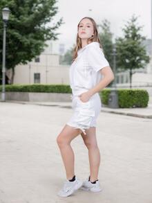 Women's Sporty Hoodie And Cargo Pocket Pant Set