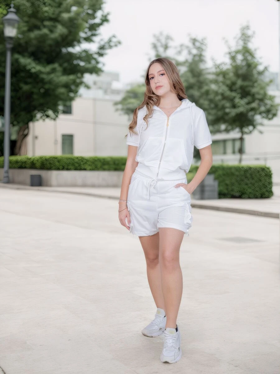 Women's Sporty Hoodie And Cargo Pocket Pant Set