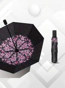 PARAGUAS DISEÑO FLORAL - Negro - Ver 2