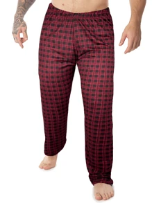 Plaid Pants Men Casual Skater Plaid Home Wear Long Trousers Sleep Pajamas