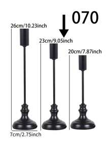2-12 件黑色烛台，古典金属柱状烛台，现代家居装饰带蜡陷阱，桌面中心 - 法式高瘦，适用于家居装饰、房间装饰、生日装饰、婚礼派对，作为送给朋友、亲密朋友、女性的礼物，冬季礼物，毕业礼物 - 黑色 - 查看 12