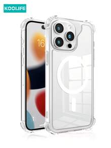 Apple Koolife 1pc Angel Eye Large Hole Transparent Anti-Drop Magnetic Protective Phone Case, Four Corner Anti-Drop Compatible With IPhone 16/16pro/16plus/16promax/11/12/12pro/12promax/13/13pro/13promax/14/14plus/14pro/14promax/15/15pro/15plus/15promax