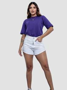 Kit 2 Women's Fashion T-Shirts Plain Turtleneck Colorful Basic Blouse Casual Stylish Sleeve Shirt - Multicolor - View 6