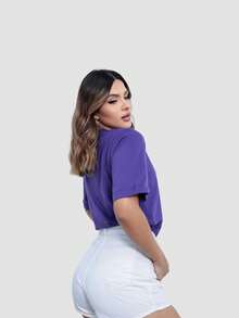 Kit 2 Women's Fashion T-Shirts Plain Turtleneck Colorful Basic Blouse Casual Stylish Sleeve Shirt - Multicolor - View 8