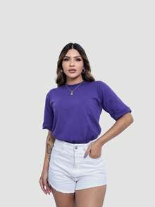 Kit 2 Women's Fashion T-Shirts Plain Turtleneck Colorful Basic Blouse Casual Stylish Sleeve Shirt - Multicolor - View 5