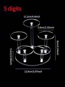 1 pieza Estantería de exhibición acrílica multifuncional, estantería de almacenamiento de escritorio de material acrílico transparente para joyería, coleccionables, maquillaje y figuras - transparente - Ver 15