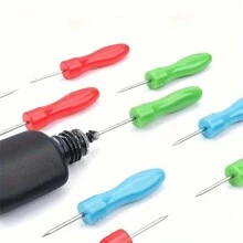 3 件装睫毛延长工具套装 - 不锈钢精密橡胶开瓶针，防堵塞和疏通针，无油，手动使用 - 彩色 - 查看 2