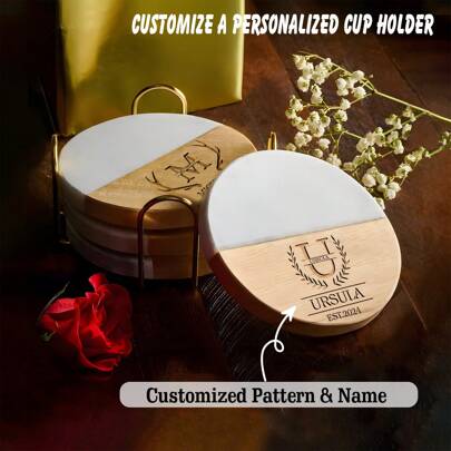 Customized Coasters, Wooden And Marble Coasters, Custom Coasters, Carved Coasters, Home Gifts, Wedding Gifts, Christmas Gifts Water Bottle
