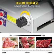 Commercial Meat Slicer,210W High Power Pure Copper Motor,Semi-Automatic Meat Cutter Equipped With Detachable Blades With A Diameter Of 220mm, Child Lock Protection,For Kitchen Restaurant Supermarket - Silver - View 3