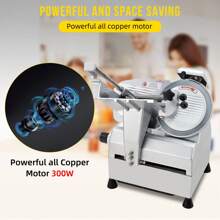 Commercial Meat Slicer,210W High Power Pure Copper Motor,Semi-Automatic Meat Cutter Equipped With Detachable Blades With A Diameter Of 220mm, Child Lock Protection,For Kitchen Restaurant Supermarket - Silver - View 6