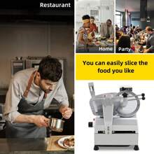 Commercial Meat Slicer,210W High Power Pure Copper Motor,Semi-Automatic Meat Cutter Equipped With Detachable Blades With A Diameter Of 220mm, Child Lock Protection,For Kitchen Restaurant Supermarket - Silver - View 2