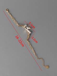 1pc Women's White Rabbit, Faux Pearl & Flower Decor Bracelet With College Style Leaf, Fresh And Cute Animal Accessory - Bunny Bracelet - View 9