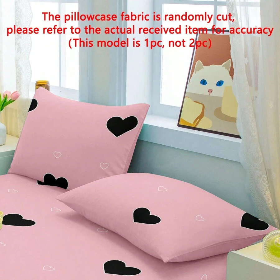 1 peça Fronha de Almofada Lavada com Estampa Geométrica de Coração Minimalista Moderno Conexão da Alma, Fronha de Almofada com Fechamento de Zíper Macio, Acessórios de Roupa de Cama