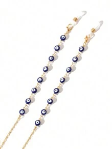 1 件时尚个性化魔鬼眼金属眼镜链，中性风格眼镜，眼镜链，太阳镜链，老花镜链，悬挂防滑，防丢失眼镜链，面罩固定器，学校 - 多色 - 查看 5