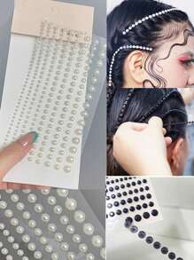 闪亮水钻和珍珠发饰头带，派对、拉丁音乐节的多功能 DIY（随机纸卡底座） - 彩色 - 查看 7