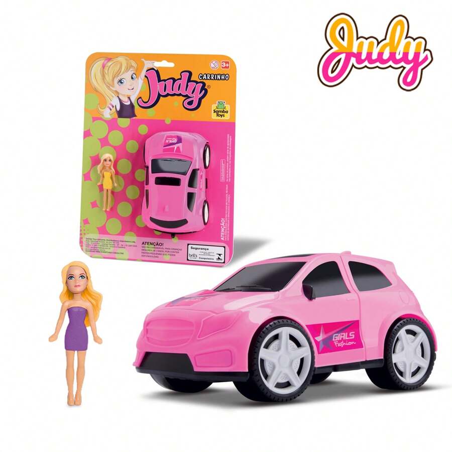 Boneca Judy Com Carrinho Rosa de Brinquedo Meninas Fashion - Samba Toys - Rosa Bebê - Visão 1