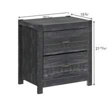 Solid Wood Night Stand, Bedside Table, End Table, Desk With Drawers For Living Room, Bedroom (Grey)