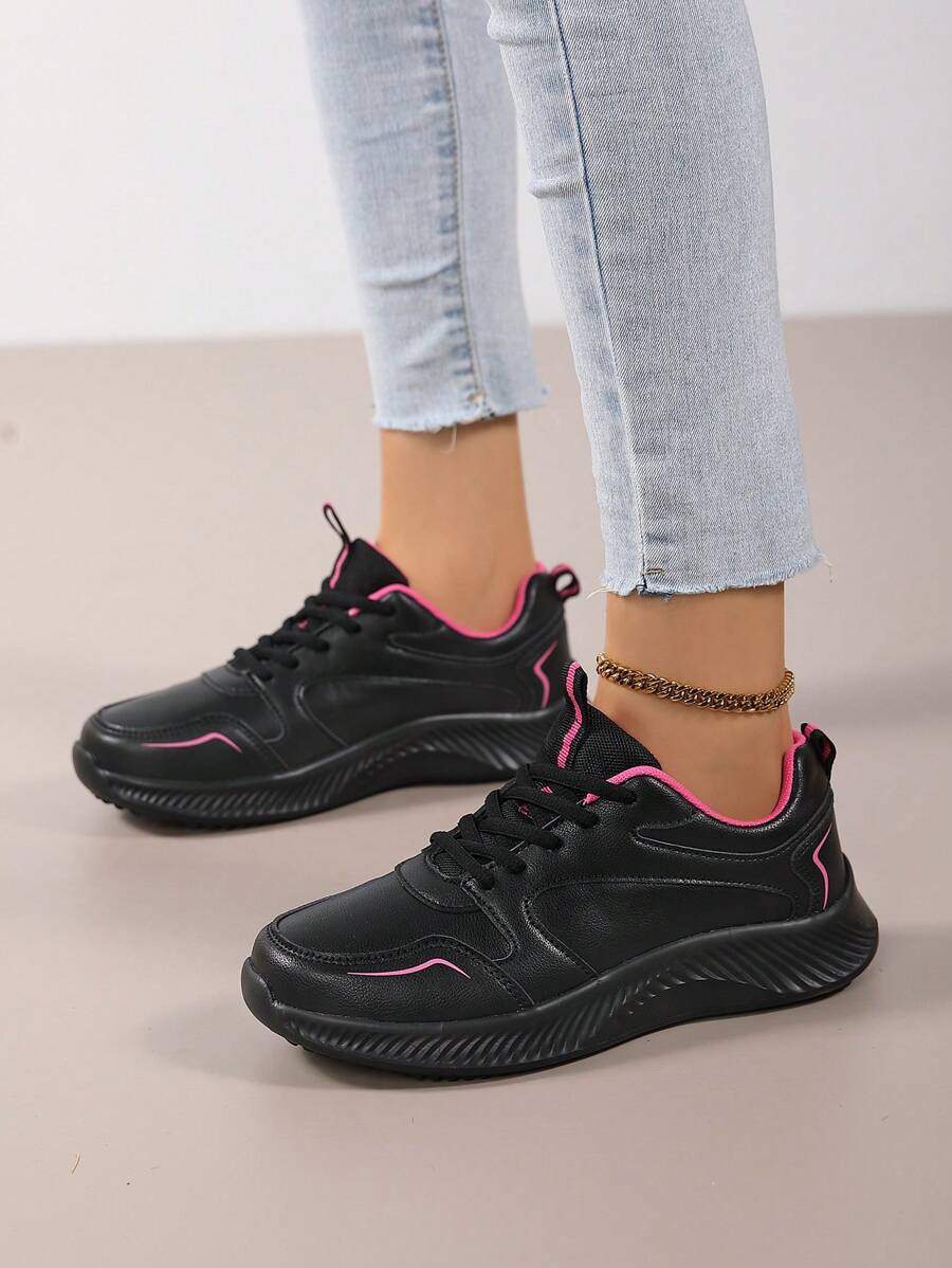 Women's Shoes Spring And Autumn Leather Waterproof Leisure Sports Shoes Light Non-Slip Soft Sole Running Shoes Special Price, Spring And Autumn Brand Women's Shoes Black Leather Waterproof Sports Shoes Light Soft Sole Daddy Shoes Non-Slip Wear-Resistant Travel Shoes, Running Shoes Women's Autumn And Winter New Leather Waterproof Running Shoes Light Soft Sole Casual Shoes Cushioned Elastic, Leather Waterproof Student Sports Casual Shoes Korean Version Of Thick Sole Travel Shoes, Waterproof Leather Shoes Female McDonald's Long Standing Feet Spring And Autumn Black Work Shoes Non-Slip Mother Kitchen Shoes, Ghost Walking Shoes New Breathable Square Dance Shoes Female Soft Sole Fitness Jump Shoes Casual Sports Shoes, Play Badminton Shoes Women's Four Seasons Breathable Ultra-Light Cushioned Training Volleyball Tennis Shoes, High Quality Women's Shoes Ultra-Light Soft Sole Women's Sports Leisure Running Shoes Family Shoes, All Lightweight Non-Slip Travel Running Women's Shoes - Black - View 1