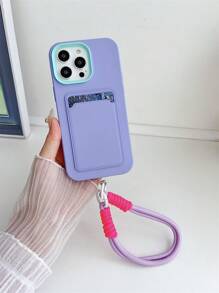 2-In-1 Skin-Friendly Card Holder Case, Detachable, Card Slot, Coin Pocket, Anti-Fall, Anti-Sweat, Anti-Fingerprint, Wear-Resistant, Non-Fading, Compatible With IPhone 17 Pro Max/17 Pro/17 Air/17/16 Pro Max/16 Plus/16/15 Pro Max/15 Pro/15/14 Pro Max/14 Pro/14/13/12/11 - Purple - View 4