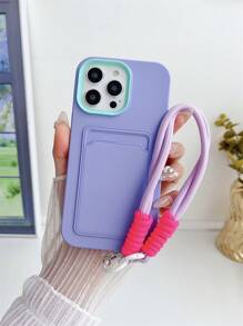 2-In-1 Skin-Friendly Card Holder Case, Detachable, Card Slot, Coin Pocket, Anti-Fall, Anti-Sweat, Anti-Fingerprint, Wear-Resistant, Non-Fading, Compatible With IPhone 17 Pro Max/17 Pro/17 Air/17/16 Pro Max/16 Plus/16/15 Pro Max/15 Pro/15/14 Pro Max/14 Pro/14/13/12/11 - Purple - View 2