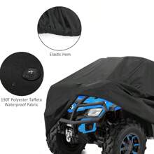 Cubierta para cuatrimoto impermeable, resistente al aire libre, accesorios de automóvil, protección contra todo tipo de clima, protección contra el viento y los rayos UV, cubierta de 4 ruedas - Negro - Ver 4