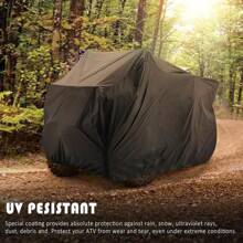 Cubierta para cuatrimoto impermeable, resistente al aire libre, accesorios de automóvil, protección contra todo tipo de clima, protección contra el viento y los rayos UV, cubierta de 4 ruedas - Negro - Ver 5
