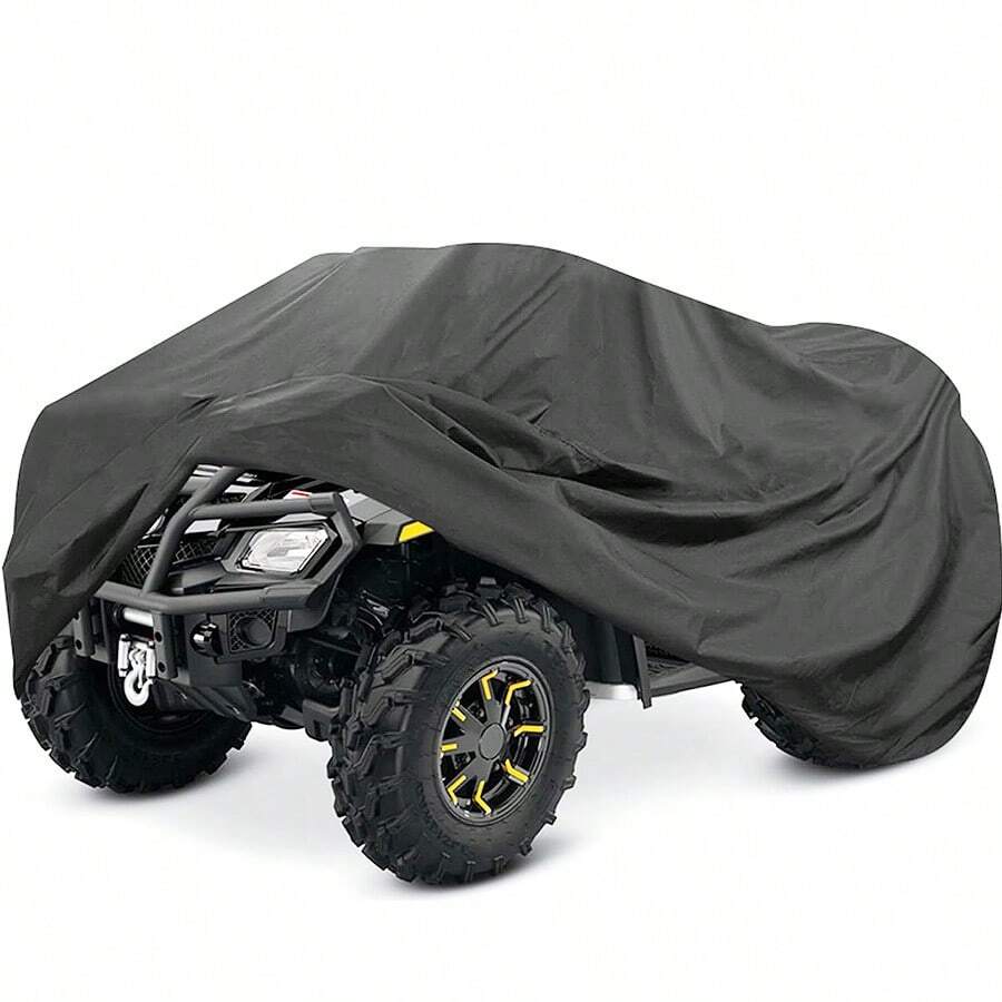 Cubierta para cuatrimoto impermeable, resistente al aire libre, accesorios de automóvil, protección contra todo tipo de clima, protección contra el viento y los rayos UV, cubierta de 4 ruedas - Negro - Ver 1