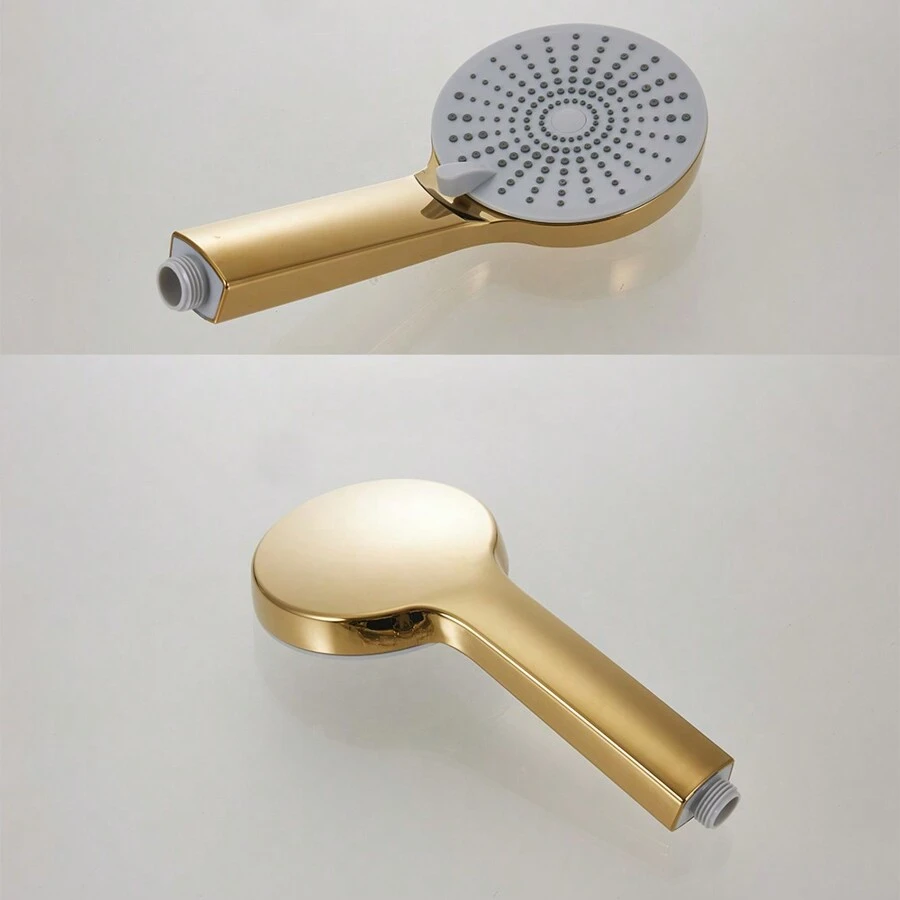 Home Bathroom Handheld Gold-Color Shower Head, Simple Panel Design ...