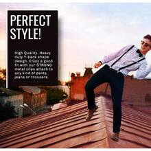 Tirantes Con Moño Pajarita Unitalla Adulto Unisex Ajustables; Juego de tirantes y corbatín para hombre, perfecto para bodas y eventos formales, Negro -, Talla única; Tirantes de los Hombres - Juego de tirantes y pajarita para hombre ajustables Tirantes de Clip Resistentes en Y Ajustables para Informal y Formal - Burdeos - Ver 5