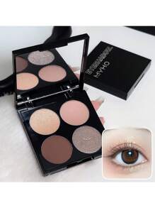 Bảng phấn mắt tông màu đất bốn màu MYHO, độ bão hòa thấp, phấn mắt màu hồng và nâu không bay, thích hợp cho người mới bắt đầu trang điểm - Tinh chất tứ sắc 2# - Xem 8