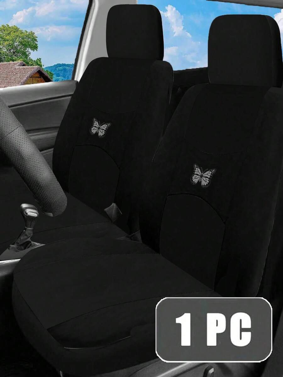 1pc Butterfly Pattern Polyester Car Seat Cover - Multicolor - View 1