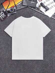 Young Girl 3pcs/Set Cute Printed T-Shirt, Round Neck Pullover Top For Spring/Summer 2024 - Multicolor - View 5