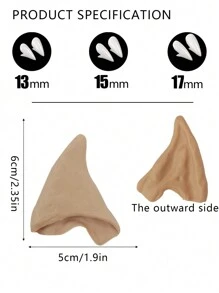 3 Sizes Vampire Teeth Cosplay Fake Fangs - Realistic Vampire Half-Ear Costume Accessories For Party Halloween - A - View 5