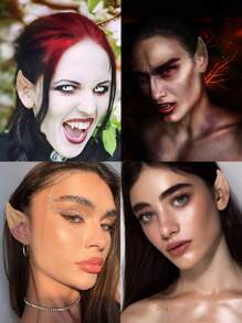 3 Sizes Vampire Teeth Cosplay Fake Fangs - Realistic Vampire Half-Ear Costume Accessories For Party Halloween - A - View 4