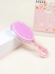 1pc Transparent Oval Cartoon Hair Brush, Massage And Tangle-Free - Multicolor - View 3