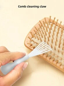 1pc Hair Brush Cleaner Tool Hairbrush Cleaning Rake Hair Brush Cleaner Hair Dirt Remove Comb Embedded Tool Salon Home Pick Plastic Handle - Multicolor - View 8