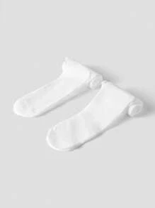 mini bala Girls' Baby Soft Thin Breathable Non-Deformable Underwear Socks 2 Packs
