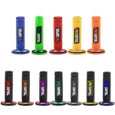 1 par de mangos de gel para manillar de motocicleta en múltiples colores, funda decorativa de goma para manillar de freno de 7/8" para dirt bike, pit bike, Pro Taper, CRF, EXC, YZF, motocross universal. La funda del manillar izquierdo mide 22mm, la funda del manillar derecho mide 24mm